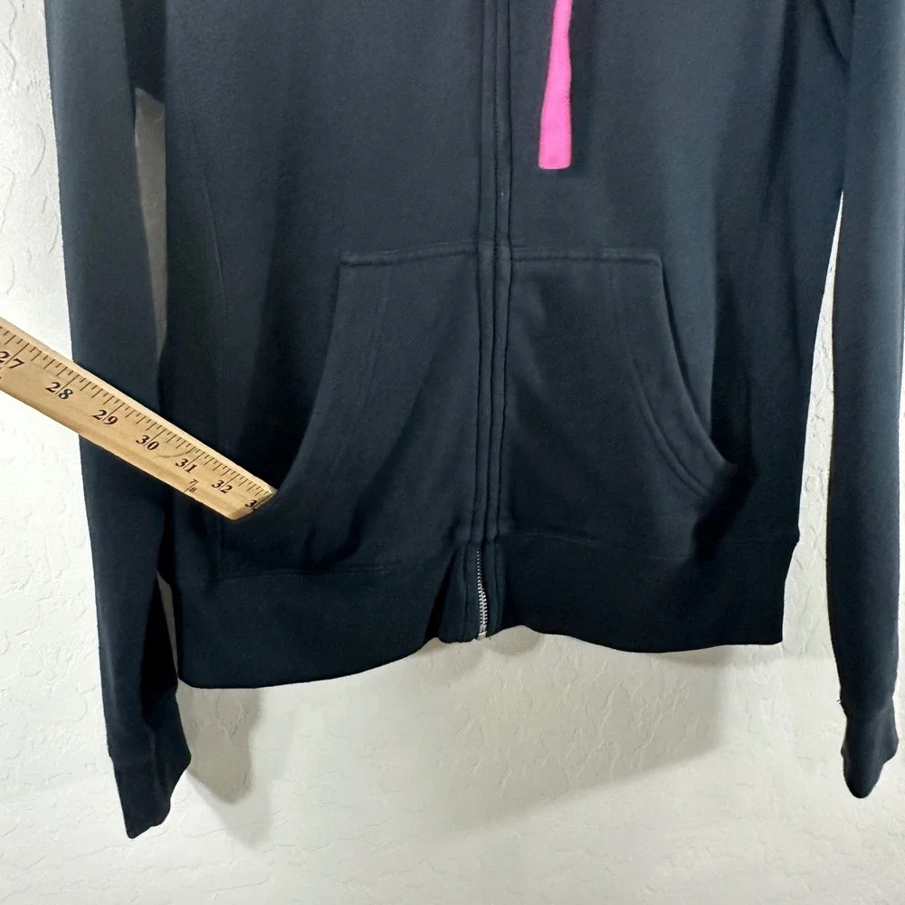 Peloton Womens Black Rainbow Stacked Logo Full Zip Hoodie Sweatshirt PJ221596P S